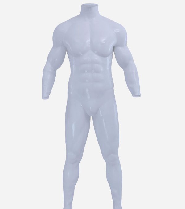 White Glossy Silicone Muscle Suit With Anal Hole