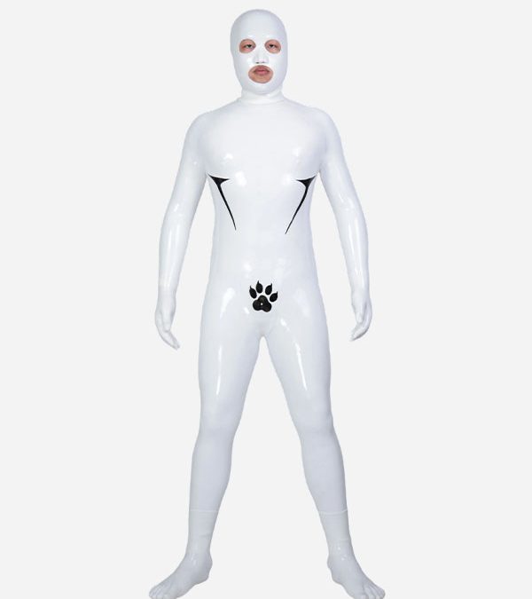 White Silicone Three-Hole Petsuit Set – Paw