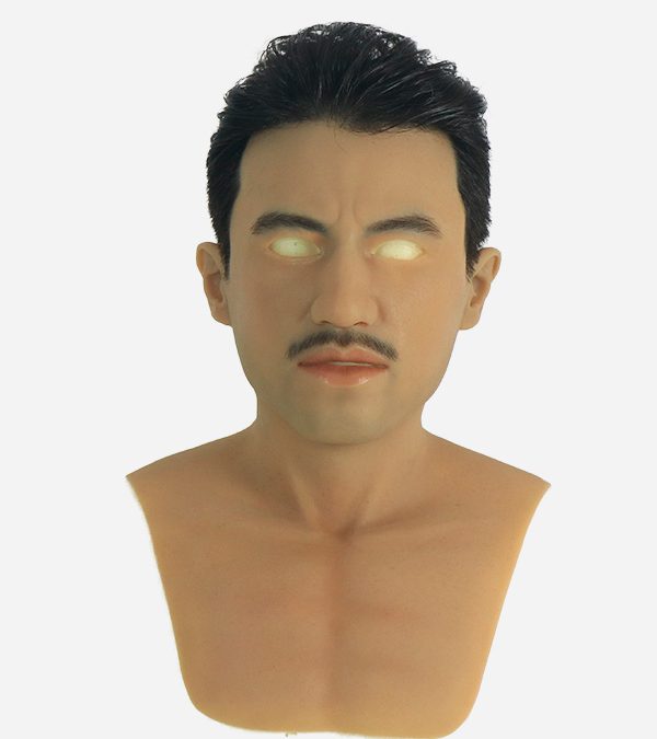 Realistic Brother Mask with Rooted Hair and Mustache