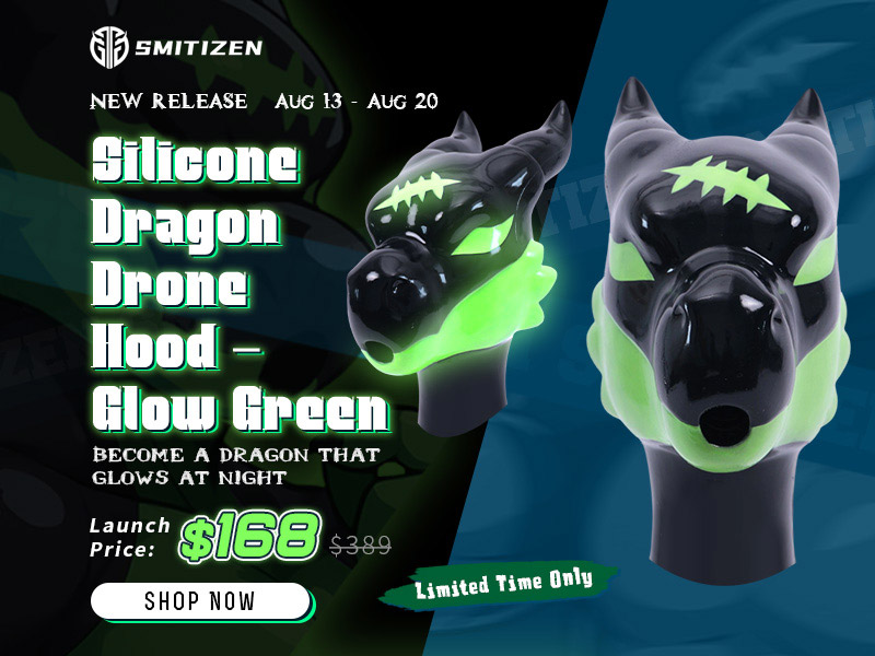 Become a Dragon That Glows at Night — Introducing the Silicone Dragon Drone Hood – Glow Green - 8