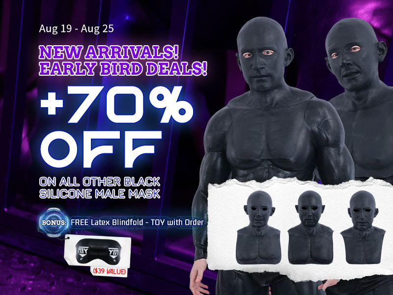 Dark Desires, Three New Faces – Smitizen's Black Silicone Male Mask Collection - 11