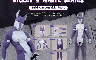 Transform in Style: Smitizen’s Violet & White Puppy Muscle Petsuit Set + Accessories