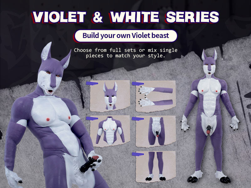 Transform in Style: Smitizen’s Violet & White Puppy Muscle Petsuit Set + Accessories
