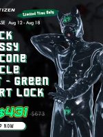 Unleash Glossy Power Introducing the Black Glossy Silicone Muscle Suit – Green Heart Lock - Cover
