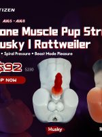 Unleash the Alpha Smitizen's Silicone Muscle Pup Strokers – Husky & Rottweiler - Cover