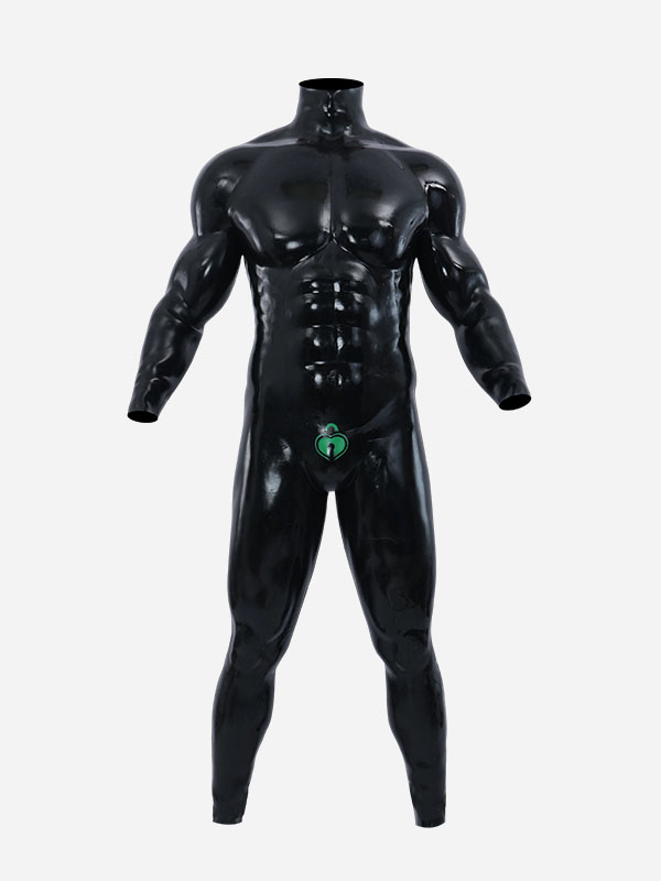 black-glossy-silicone-muscle-suit-green-heart-lock_01
