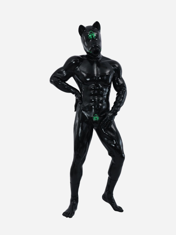black-glossy-silicone-short-ears-drone-muscle-petsuit-set-green-heart-lock_06
