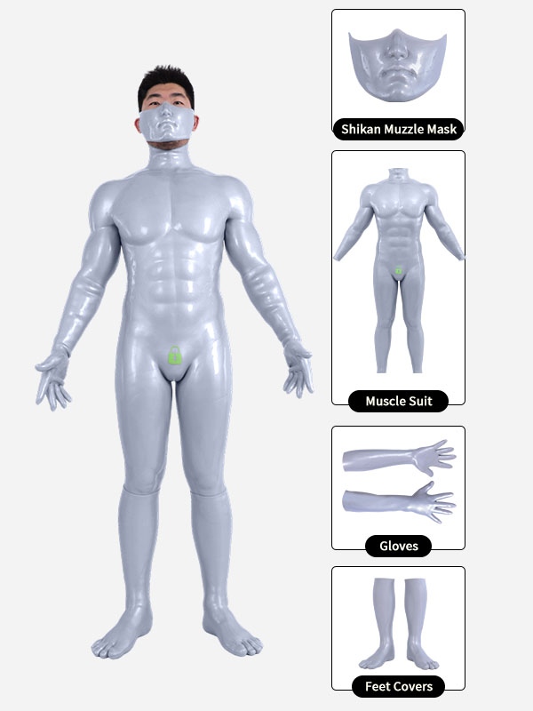 silver-glossy-silicone-shikan-muzzle-muscle-petsuit-set-lock_07