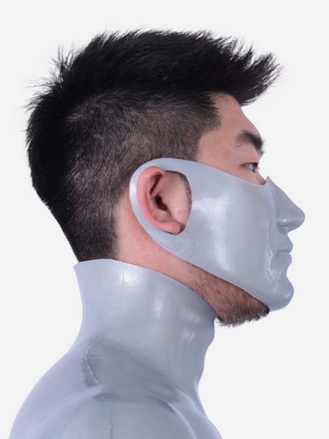 Silver Silicone Muzzle Mask – Shikan - Silicone Masks, Silicone Muscle ...