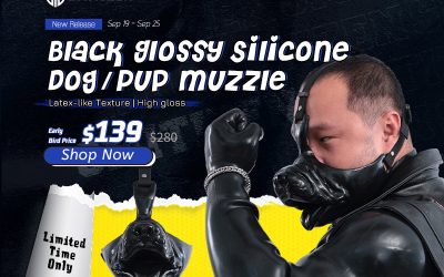 Black Glossy Silicone Dog/Pup Muzzle – Realistic, Durable & Comfortable Fit