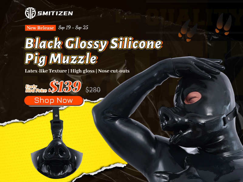 Smitizen New Release: Black Glossy Silicone Pig Muzzle