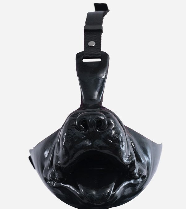 Black Glossy Silicone Dog/Pup Muzzle