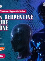 Smitizen New Release Black Serpentine Texture Silicone Hood & Muscle Petsuit Set - Cover