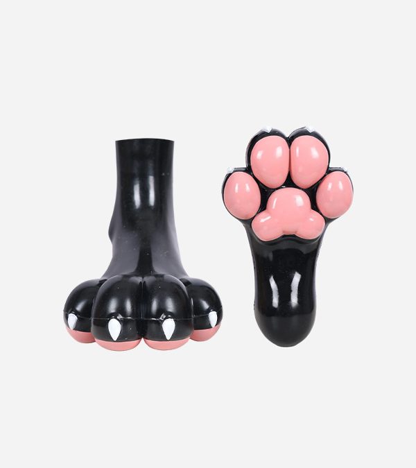 Glossy Silicone Furry Feet Paws