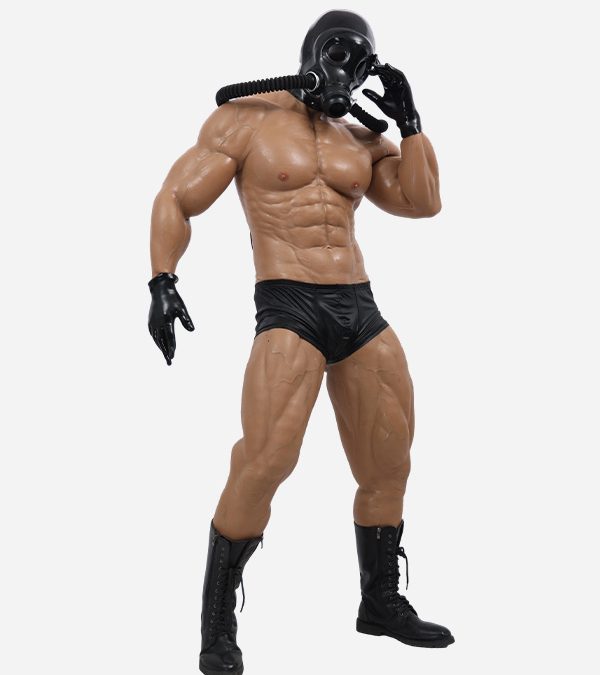 Silicone Full Face Gas Mask - C + Upgraded Muscle Suit + Muscle Pant + Gloves