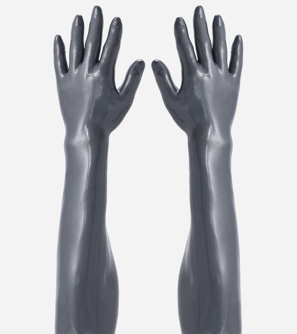 Space Gray Glossy Silicone Gloves