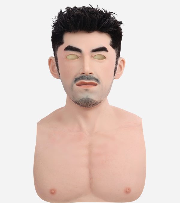 Realistic Thor Mask with Fluffy Black Hair and Beard