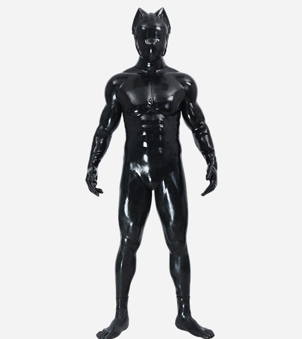 Silicone Cyber Cat Drone Hood Muscle Petsuit Set