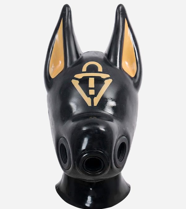 Silicone Full-Face Long Ears Drone Hood Gas Mask -  Warning Triangle Error