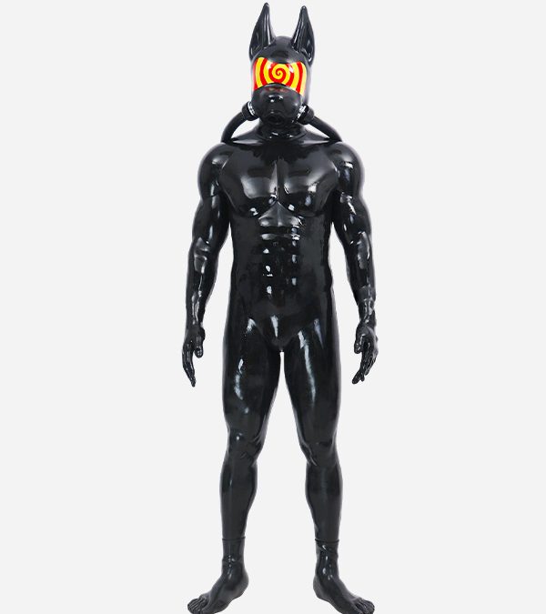 Silicone Long Ears Drone Gas Mask Muscle Petsuit - Pattern