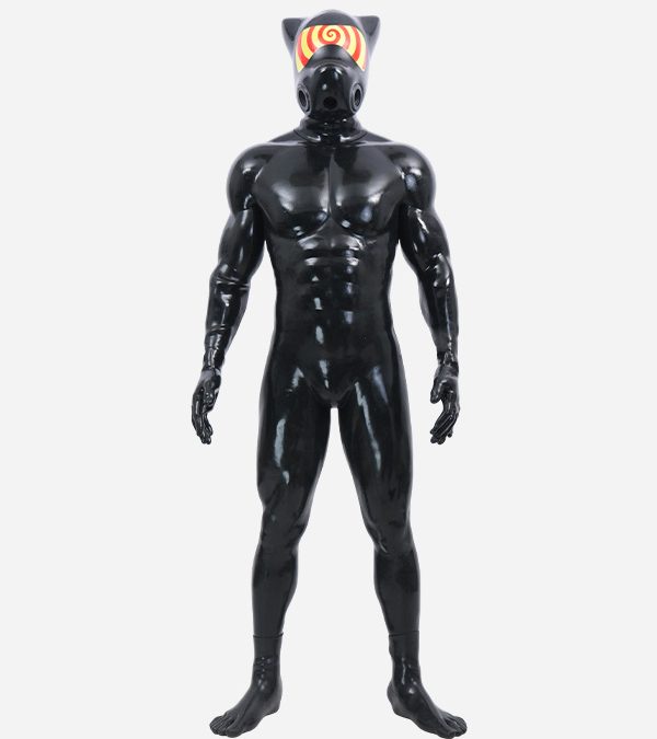 Silicone Short Ears Drone Gas Mask Muscle Petsuit - Pattern