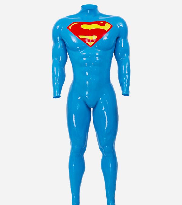 Blue Glossy Silicone Muscle Suit With Anal Hole – Super Man
