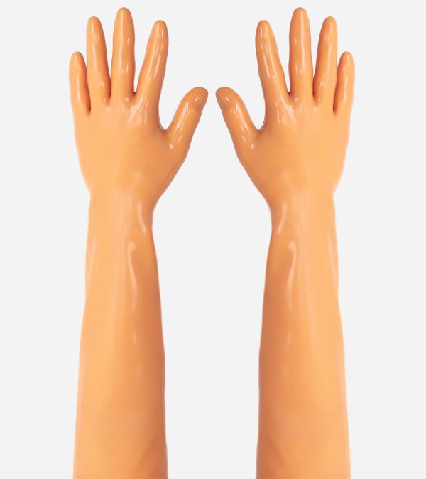 Orange Glossy Silicone Gloves