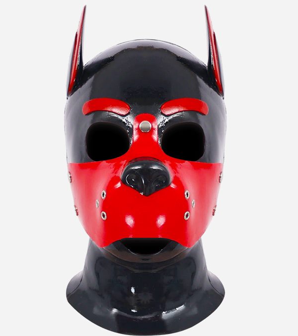 Silicone Muzzle Puppy Hood 2.0 – Red & Black